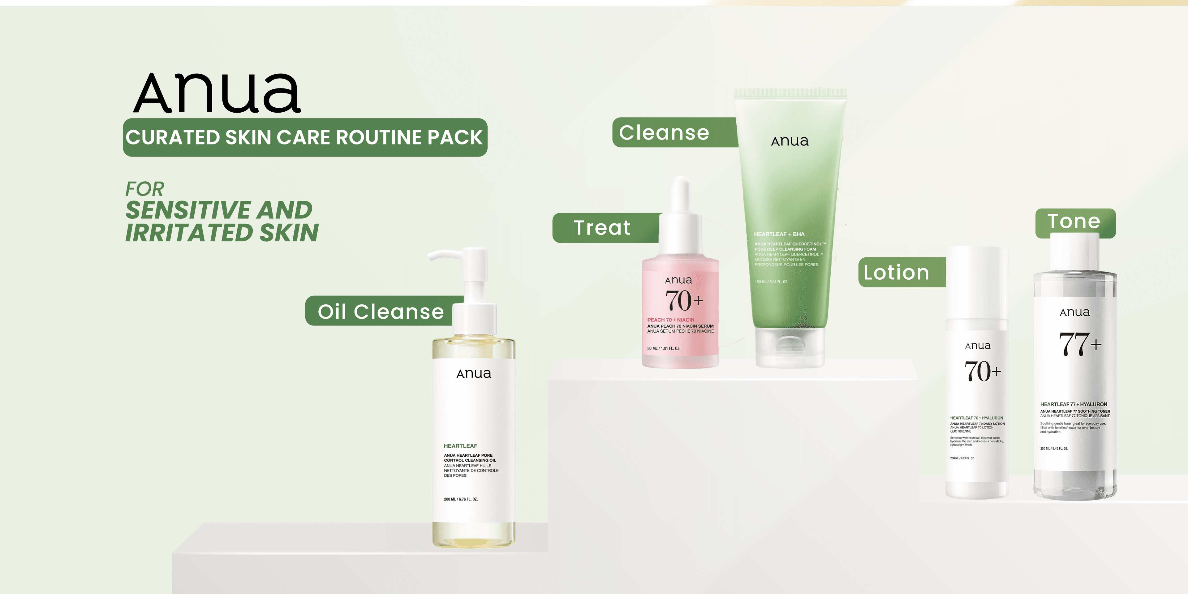 ANUA SKINCARE ROUTINE FOR SENSITIVE AND IRRITATED SKIN